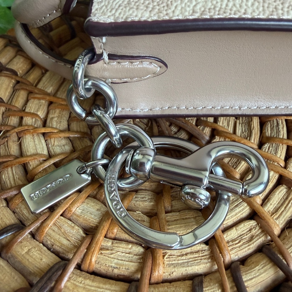 Coach North/South Mini Tote Bag Charm in Signature Canvas Tan & Beige F2448 NWOT - Picture 10 of 12